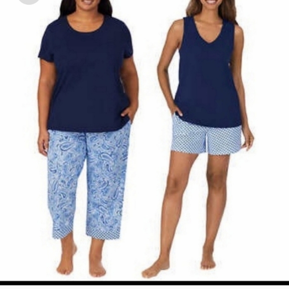 Midnight by Carole Hochman Other - Carole Hochman Cotton 4pc Pajama Set short sleeve tank tee capri…